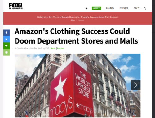 Amazon s Clothing Success Could Doom Department Stores and Malls Fox Business