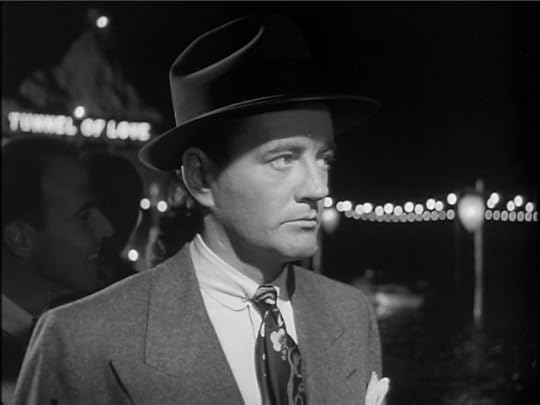 Figure 1. Bruno Anthony stalks the unsuspecting Miriam in Strangers on a Train