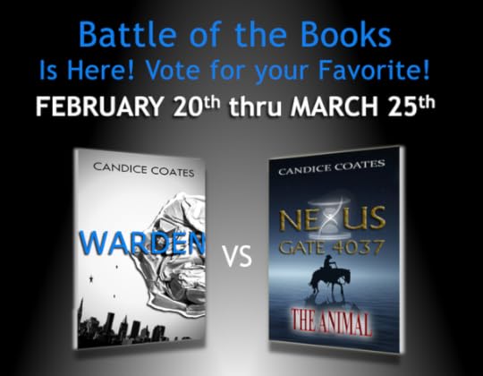 Warden, Nexus Gate, The Animal, author Candice Coates, writer, blogger, battle of the books, books, vote, favorite, Candice, science fiction books, futuristic books,