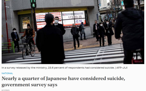 Nearly a quarter of Japanese have considered suicide government survey says The Japan Times