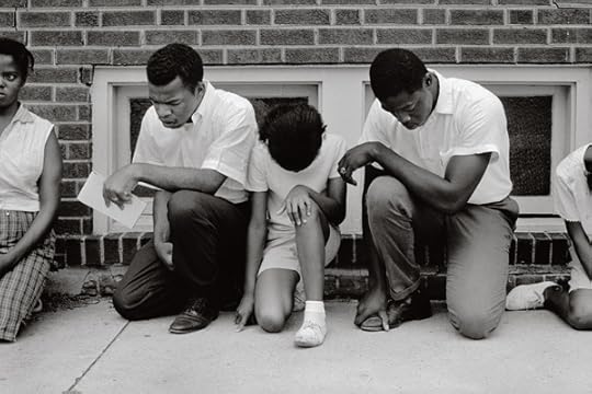 Danny Lyon, John Lewis, future chairman of the SNCC, and others demonstrate at the Cairo pool, which did not allow blacks Cairo, Illinois, 1962 © the artist/Magnum Photos