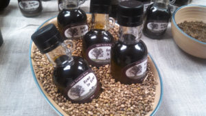 Hemp in Hemp is a delightful Farm-to-Table massage oil, muscle topical, and skin and hair conditioner. All from our Family Green small batch Vermont hemp harvest: this is top shelf, mineral rich hemp grown by family farmers. I like to throw a spoonful in the bath, and applied topically? May cause enjoyment in Sweetheart’s shoulders.