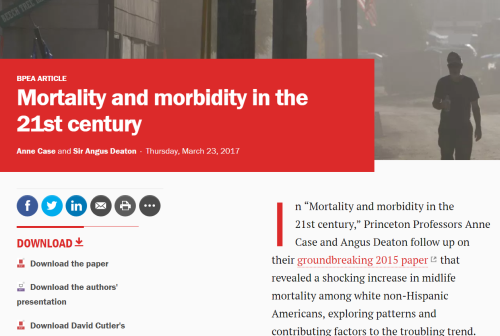 Mortality and morbidity in the 21st century Brookings Institution