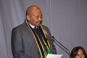 Sango Patekile Holomisa, Minister of Labour, South Africa, opening the conference