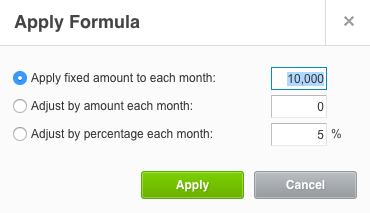 xero budget manager apply formula