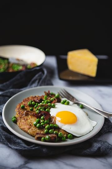 Herbed Potato Rösti with Peas, Shallots, and Bacon Recipe | FoodforMyFamily.com