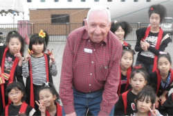 Jack in Sapporo, Japan, last year with his youngest group of writing students ever. 