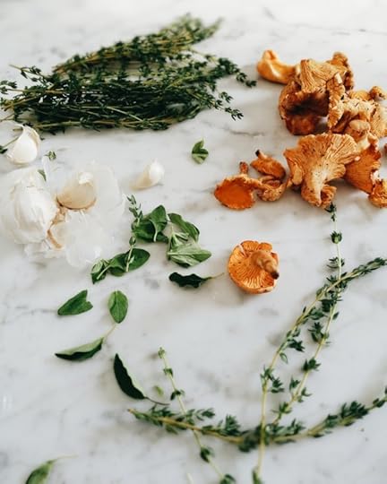 Wild mushrooms and herbs