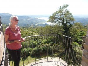 Christin overlooking Lake Corbara
