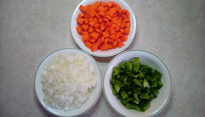 Photo of diced veggies