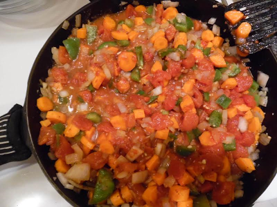 Photo of the contents of the pan being sautéed