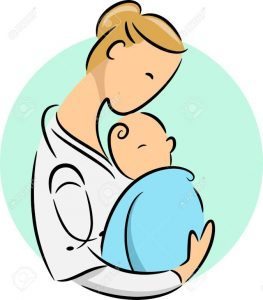 Icon Illustration Featuring a Doctor Cradling a Newborn