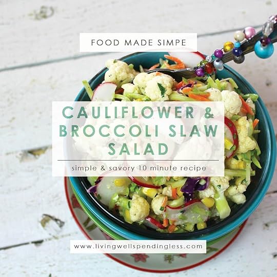 Cauliflower & Broccoli Slaw Salad | Cauliflower Slaw Salad | Lite Salad Recipe | Food Made Simple | Easter Recipes