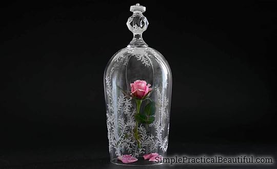 Beauty and the Beast rose | How to make the enchanted rose and cloche from Disney’s movie | Etching a glass cloche