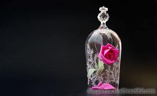 Beauty and the Beast rose | How to make the enchanted rose and cloche from Disney’s movie | Etching a glass cloche