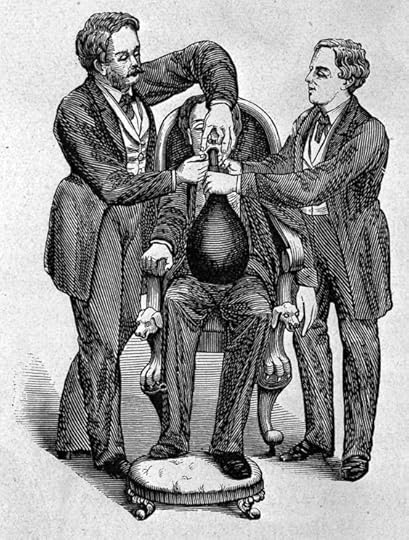 L0005630 Method of administering nitrous oxide. Credit: Wellcome Library, London. Wellcome Images images@wellcome.ac.uk http://wellcomeimages.org Method of administering nitrous oxide used by Samuel lee Rymer in London, 1863. Traité d'anesthésie chirurgicale contenant la description et les applications de la méthode anesthésique de M. Paul Bert J.B. Rottenstein Published: 1880 Copyrighted work available under Creative Commons Attribution only licence CC BY 4.0 http://creativecommons.org/licenses/by/4.0/