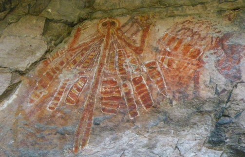 Yinganna the creation mother, female aspect of the Rainbow Serpent represented in Injalak rock art. (Image credit: Moyra Le Blanc Smith)