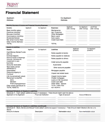 REBNY FINANCIAL STATEMENT