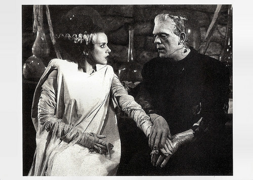 Boris Karloff and Elsa Lanchester in Bride of Frankenstein (1935)