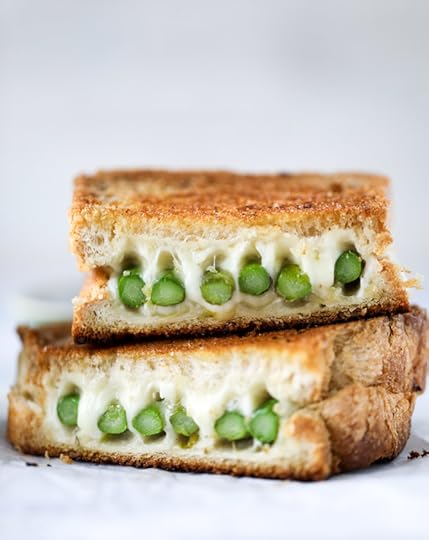 asparagus grilled cheese with brown butter & dijon I howsweeteats.com 