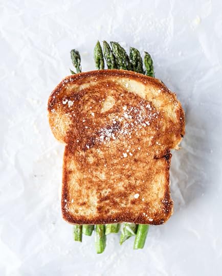 asparagus grilled cheese with brown butter & dijon I howsweeteats.com 