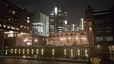 Barbican: view of St Giles Cripplegate from Centre