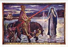 Arthur meets the Lady of the Lake (Wiki, illustration by Henry Justice Ford)
