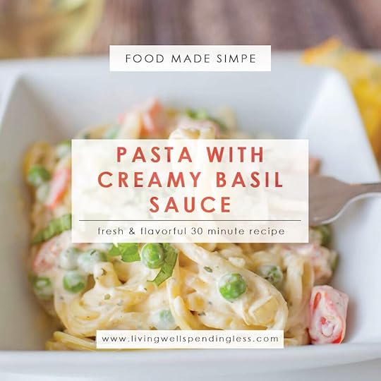 Pasta with Creamy Basil Sauce | One Pot Pasta Recipe | Light Pasta Recipe | 30 Minute Pasta Recipe