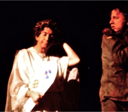 Jack acting in The Paris English Theatre production of his play HELL’S ARMY.