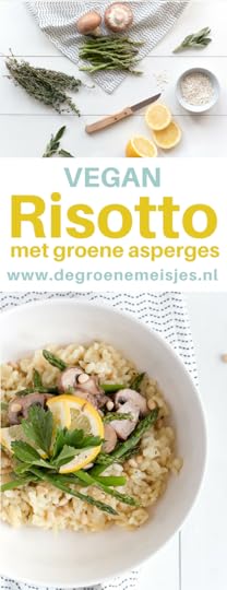 Recept vegan risotto met groene asperges van De Groene Meisjes. Lekker recept voor het voorjaar.