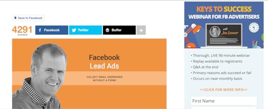 Position lead capture form in top right corner