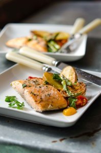 Sheet-Pan Supper of Roasted Fish & Vegetables