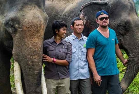 Farwiza Farhan with Leonardo DiCaprio for Wild Lives book