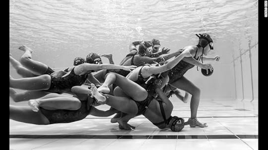 <strong>Submerged Field: </strong>Colombian photographer Camilo Diaz captured this moment during the European Junior Championship of Underwater Rugby in 2016. <strong> </strong>"The Colombian national team is immersed in white, gray, and black, fighting together for the ultimate position," says Diaz. "The volume of water suggests a calm while the surface gives constant chaos. It is in this scenario that the South American team is named youth world champion winners in Norway."<br />Copyright: © Camilo Diaz, Colombia, 1st Place, Open, Motion, 2017 Sony World Photography Awards