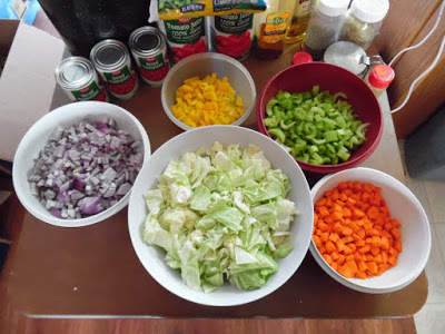 photo of the diced and shredded veggies