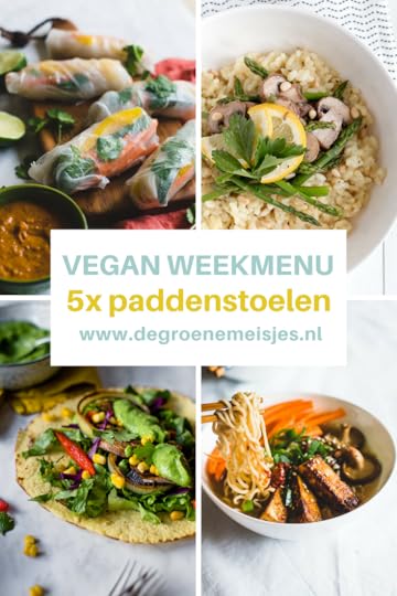 5 vegan recepten met paddenstoelen zoals Risotto met asperges en champignons , Taco’s met portobello’s, Ramen met shiitake, summerrolls met dipsaus etc.