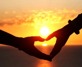 heart in sunset
