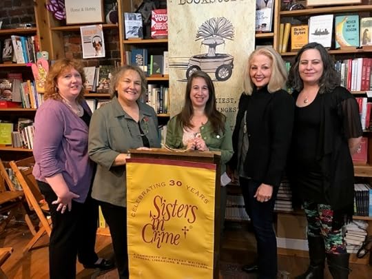 L-R: Heather Weidner, Rosemary Shomaker, Jenny Milchman, Mary Burton, Kelly Justice