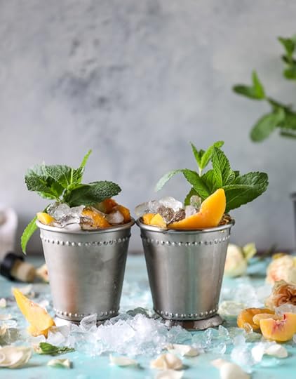 frozen peach and vanilla mint juleps I howsweeteats.com
