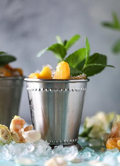 frozen peach and vanilla mint juleps I howsweeteats.com