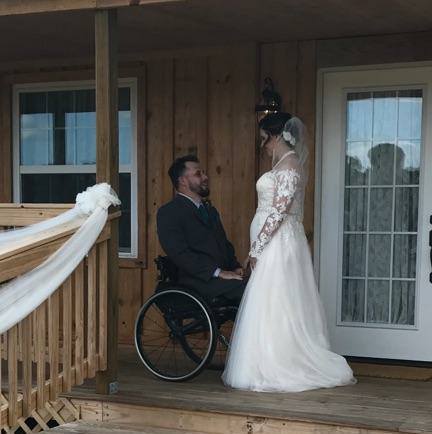 Thomas and Kiersten Downs on their wedding day picture provided by Kiersten and seen on Task & Purpose