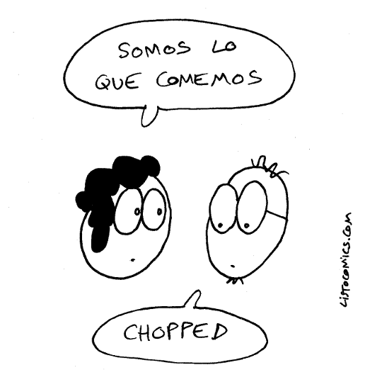 Viñeta de humor gráfico sobre la esencia del ser humano.