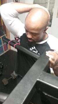 uball attached to a dip station