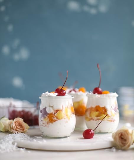 ambrosia whipped yogurt fruit parfaits I howsweeteats.com