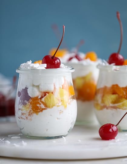 ambrosia whipped yogurt fruit parfaits I howsweeteats.com