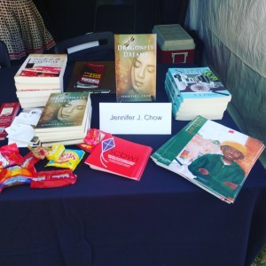 My stash of books at the SCBWI booth