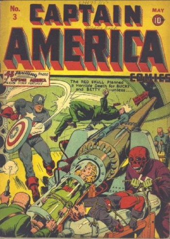 Cover of Captain America #3, Stan Lee's first writing credit for Marvel in 1941