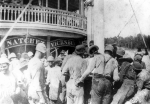 Crew gathers on the fo'c's'le of the Str. Natchez