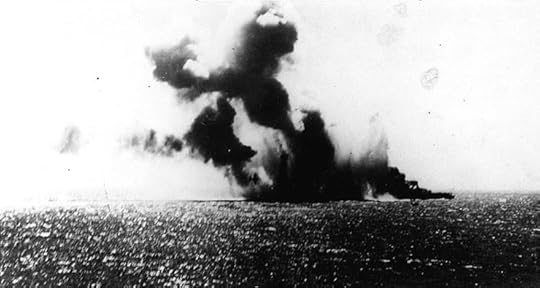 Japanese carrier Shoho under attack by US Navy TBD-1 torpedo bomber, 7 May 1942 (US National Archives)