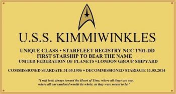 Kimmie's Starship comminnioning plate